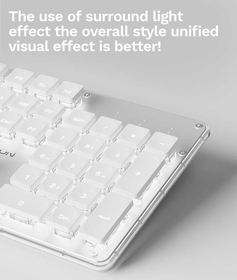 EWEADN Silent LED-Backlit Ergonomic Gaming Keyboard