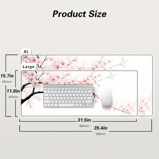 Elegant Cherry Blossom Mouse Pad - Natural Rubber Non-Slip Base