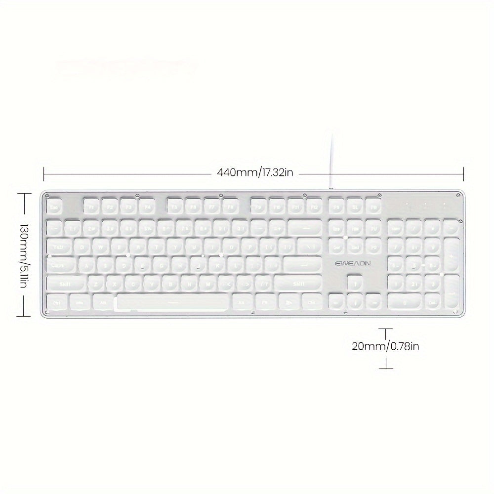 EWEADN Silent LED-Backlit Ergonomic Gaming Keyboard