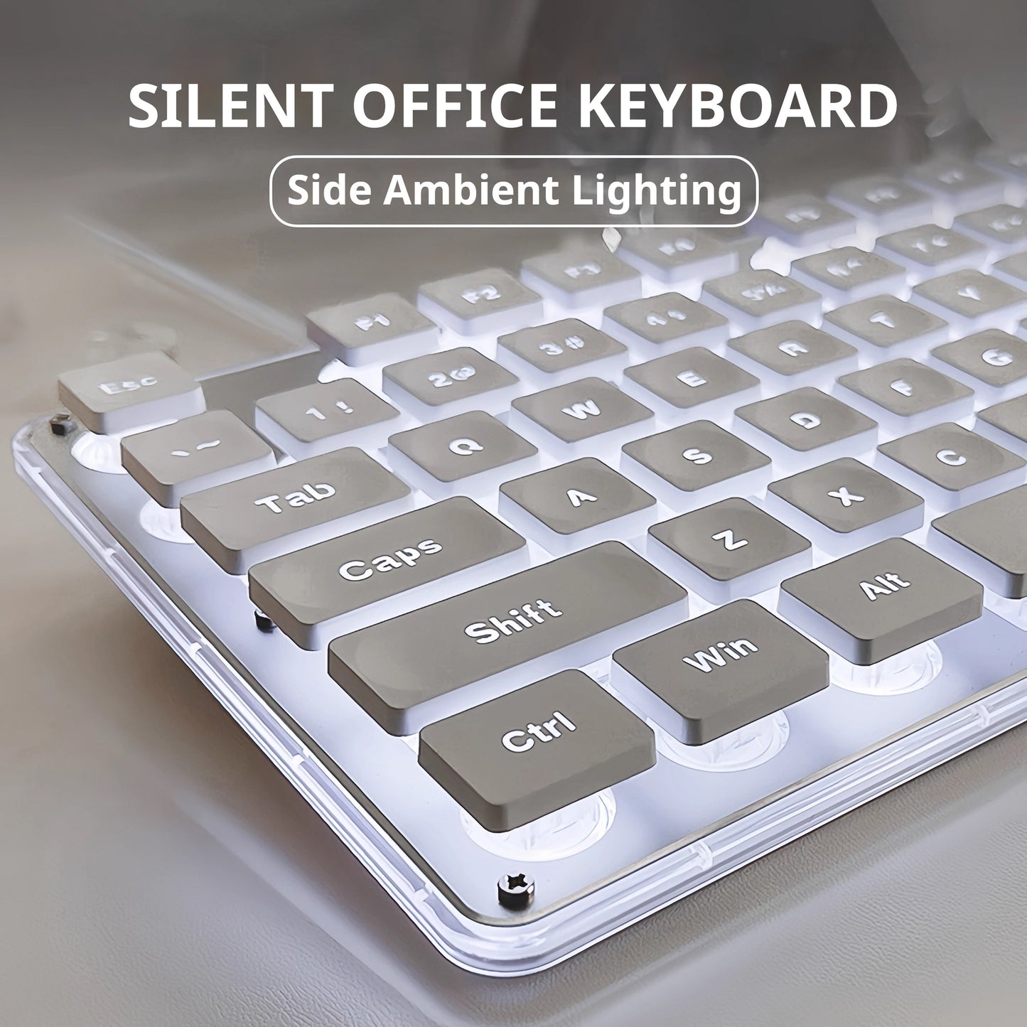 EWEADN Silent LED-Backlit Ergonomic Gaming Keyboard