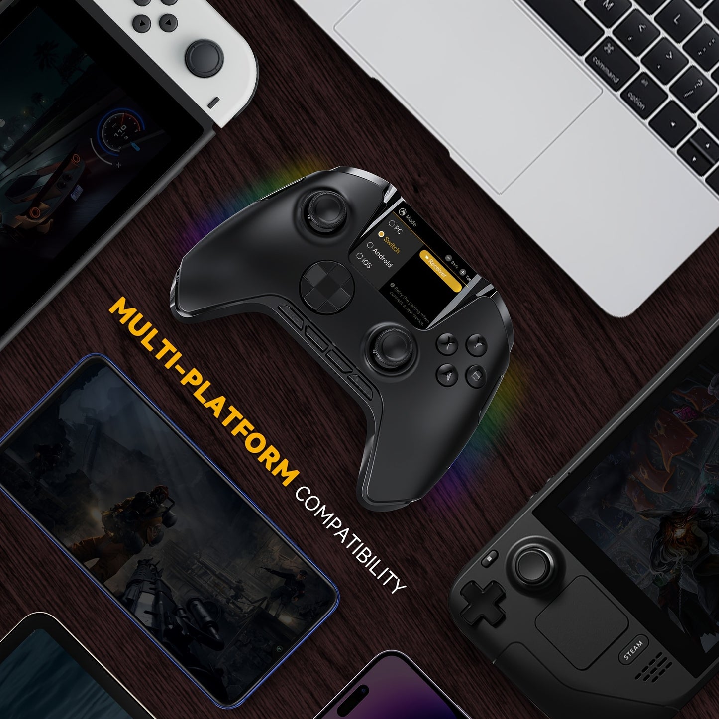 Wireless Gaming Controller with Interactive Screen