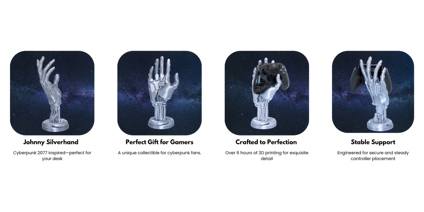 Cyberpunk-Inspired 3D Printed Game Controller Stand