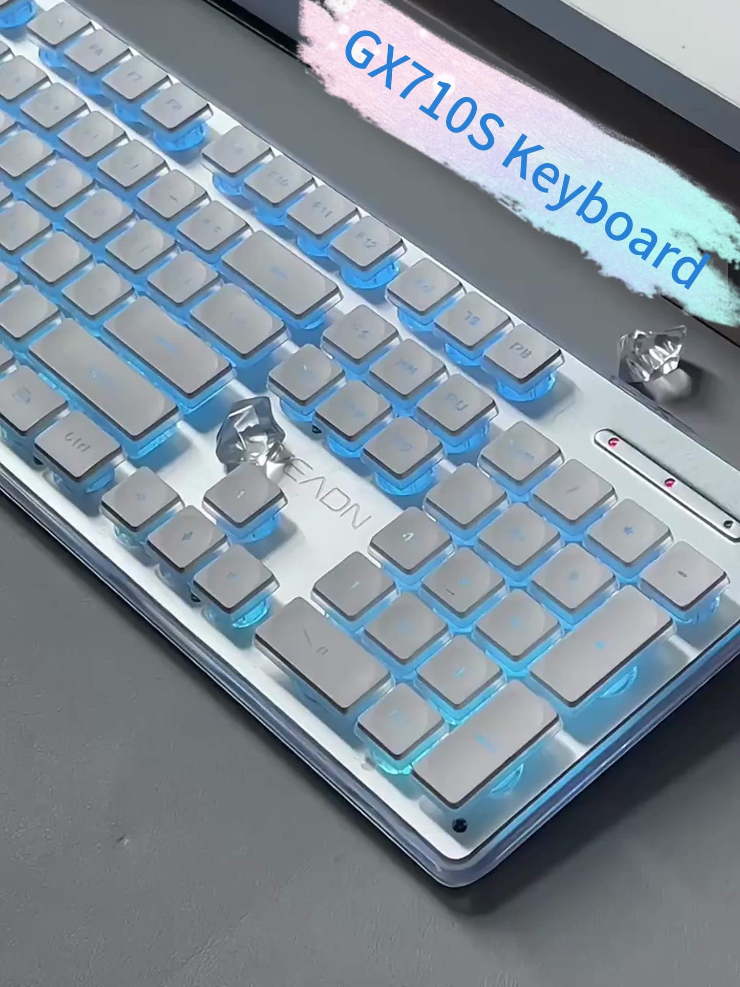 EWEADN Silent LED-Backlit Ergonomic Gaming Keyboard