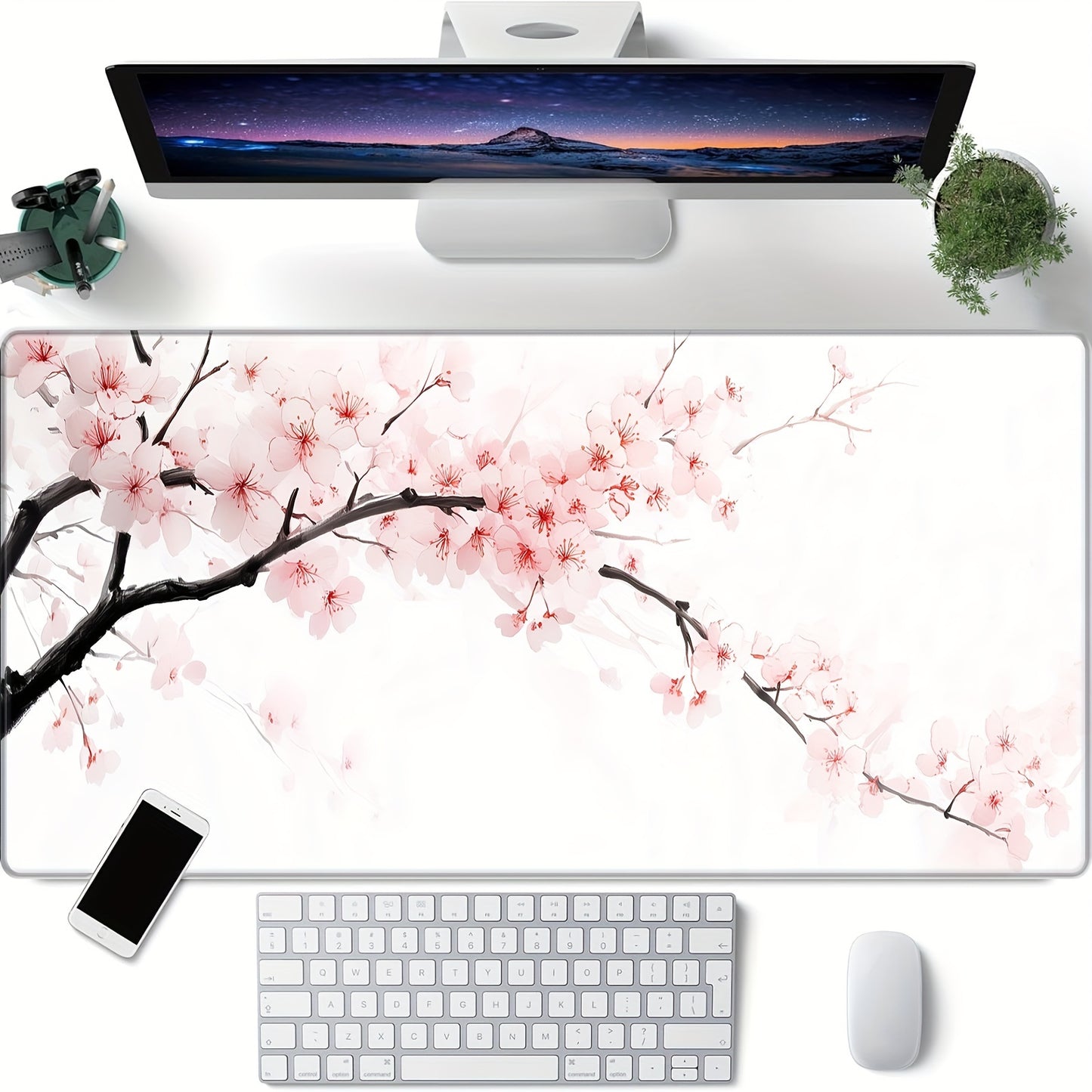 Elegant Cherry Blossom Mouse Pad - Natural Rubber Non-Slip Base
