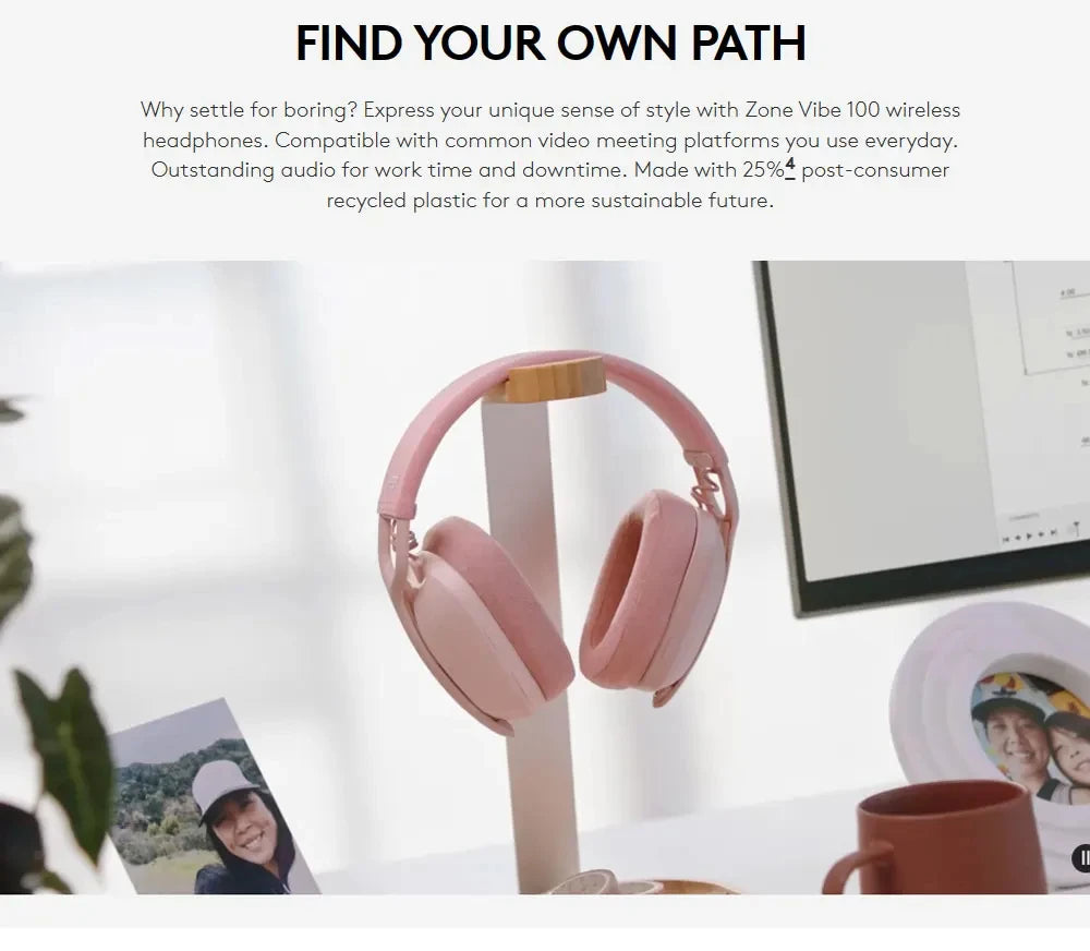 Wireless Headphones Logitech Zone Vibe 100