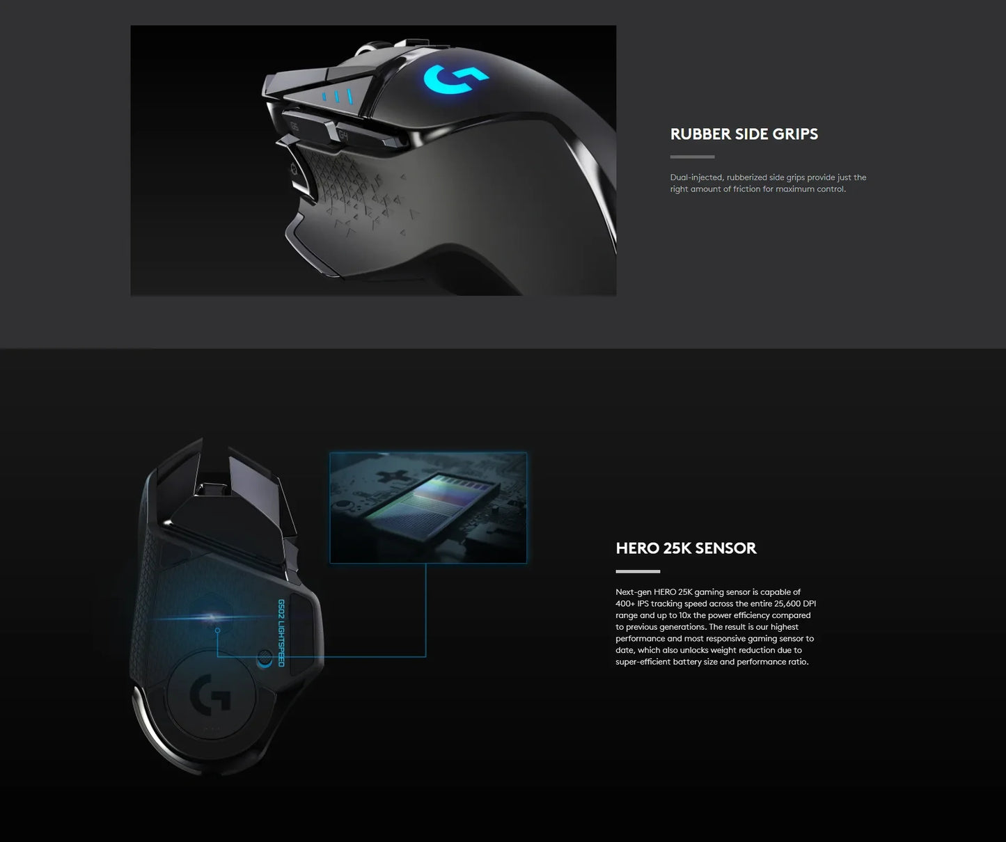 Logitech G502 HERO LIGHTSPEED Wired/Wireless Gaming Mouse