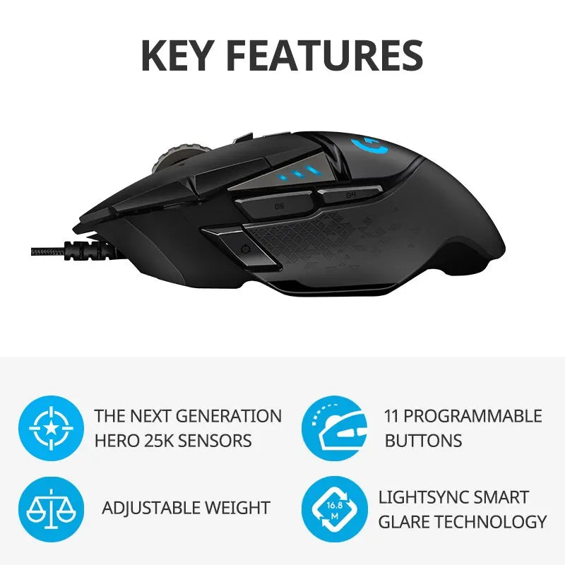 Logitech G502 HERO Gaming Mouse Detachable Weights