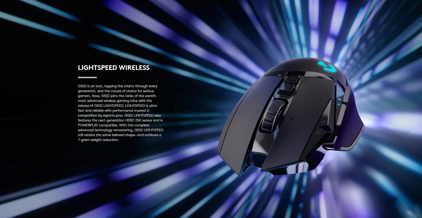 Logitech G502 HERO LIGHTSPEED Wired/Wireless Gaming Mouse