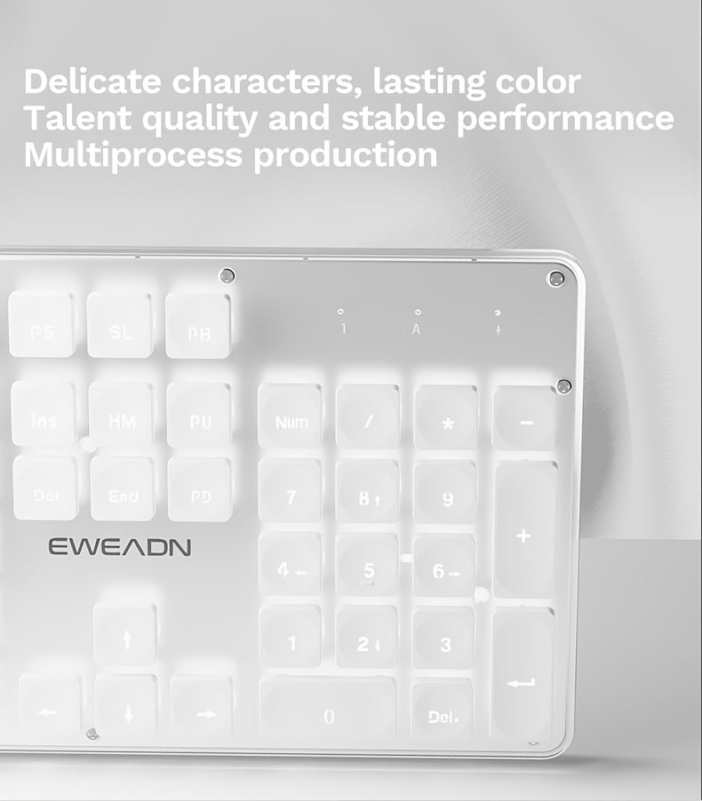 EWEADN Silent LED-Backlit Ergonomic Gaming Keyboard