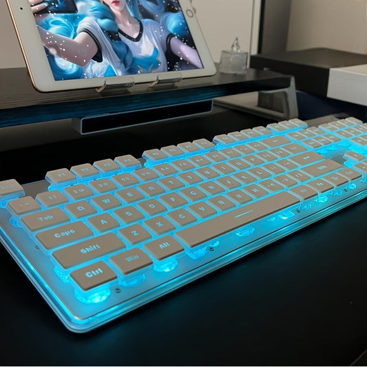EWEADN Silent LED-Backlit Ergonomic Gaming Keyboard