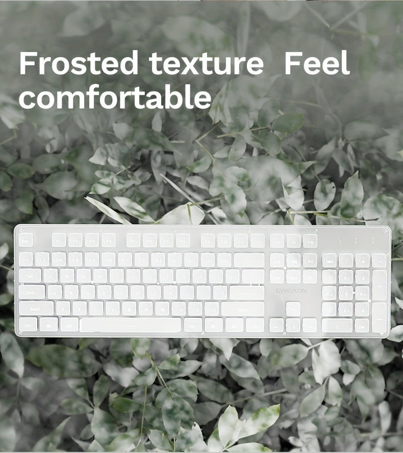 EWEADN Silent LED-Backlit Ergonomic Gaming Keyboard