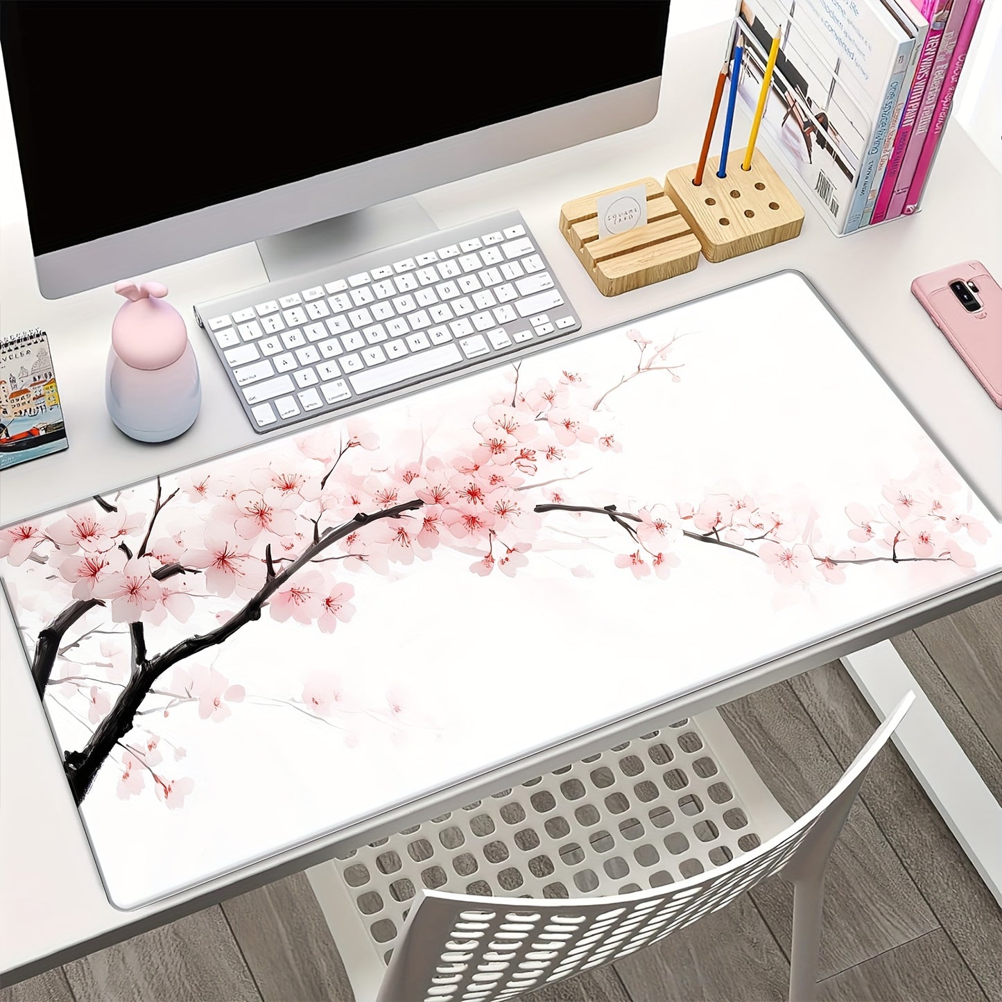 Elegant Cherry Blossom Mouse Pad - Natural Rubber Non-Slip Base