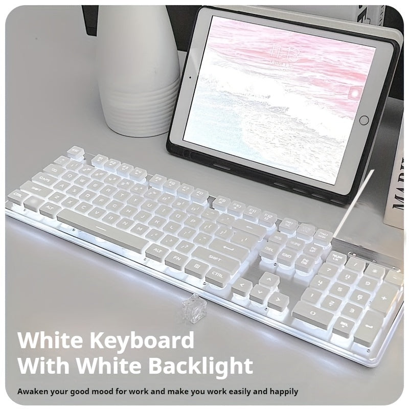 EWEADN Silent LED-Backlit Ergonomic Gaming Keyboard