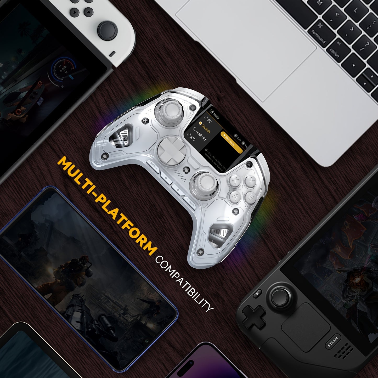 Wireless Gaming Controller with Interactive Screen